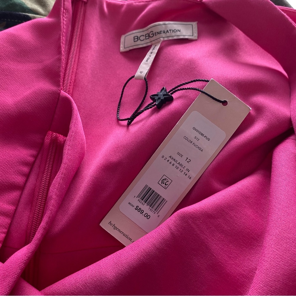 BCBGeneration Fuchsia Ruffle Midi Dress - Picture 7 of 9